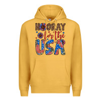 Mustard hooray for the usa Premium Hoodie - Artiststas