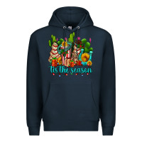 Navy tis the season christmas tree  cake Premium Hoodie - AdoDesignShop