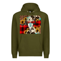 Army Green bullskull Sunflower Premium Hoodie - JahusDesignShop