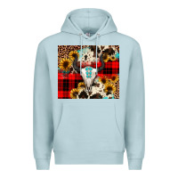 Blue Mist bullskull Sunflower Premium Hoodie - JahusDesignShop