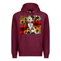 Burgundy bullskull Sunflower Premium Hoodie - JahusDesignShop