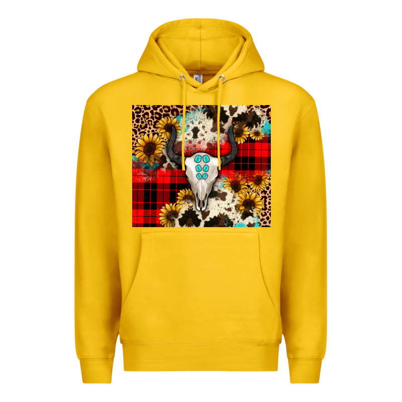 Bullskull Sunflower Premium Hoodie by JahusDesignShop | Teevron