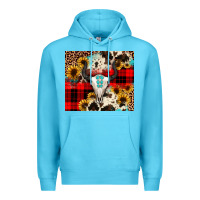 Ocean Blue bullskull Sunflower Premium Hoodie - JahusDesignShop