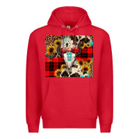 Red bullskull Sunflower Premium Hoodie - JahusDesignShop