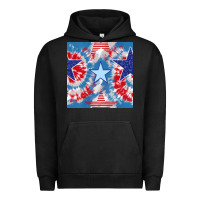 Pigment Black patriotic tie dye stars Urban Hoodie - BundleAndBundleShop