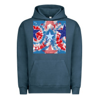 Pigment Midnight Navy patriotic tie dye stars Urban Hoodie - BundleAndBundleShop