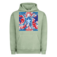Pigment Oil Green patriotic tie dye stars Urban Hoodie - BundleAndBundleShop