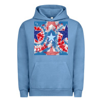 Pigment Pebble Blue patriotic tie dye stars Urban Hoodie - BundleAndBundleShop