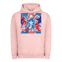 Pigment Salmon patriotic tie dye stars Urban Hoodie - BundleAndBundleShop