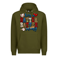 Army Green hey batter batter swing baseball Premium Hoodie - Jasminsmagicworld