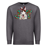 Charcoal Heather Christmas joy bull terrier Premium Sweatshirt - RanaPortraitStore