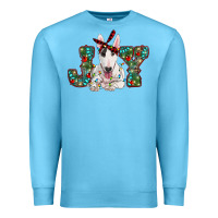 Ocean Blue Christmas joy bull terrier Premium Sweatshirt - RanaPortraitStore