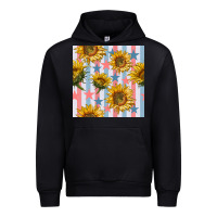 Black patriotic sunflowers stripes and stars seamless patrern Urban Hoodie - BundleAndBundleShop