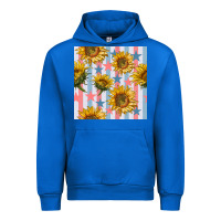 Cobalt patriotic sunflowers stripes and stars seamless patrern Urban Hoodie - BundleAndBundleShop