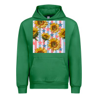 Emerald patriotic sunflowers stripes and stars seamless patrern Urban Hoodie - BundleAndBundleShop