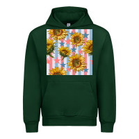 Forest Green patriotic sunflowers stripes and stars seamless patrern Urban Hoodie - BundleAndBundleShop