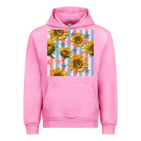 Fuchsia Pink patriotic sunflowers stripes and stars seamless patrern Urban Hoodie - BundleAndBundleShop