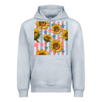 Heather Grey patriotic sunflowers stripes and stars seamless patrern Urban Hoodie - BundleAndBundleShop