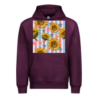 Mauve Wine patriotic sunflowers stripes and stars seamless patrern Urban Hoodie - BundleAndBundleShop