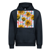 Navy patriotic sunflowers stripes and stars seamless patrern Urban Hoodie - BundleAndBundleShop