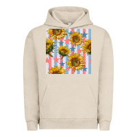 Pigment French Oak patriotic sunflowers stripes and stars seamless patrern Urban Hoodie - BundleAndBundleShop