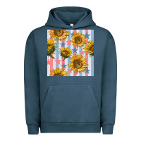 Pigment Midnight Navy patriotic sunflowers stripes and stars seamless patrern Urban Hoodie - BundleAndBundleShop