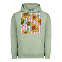 Pigment Oil Green patriotic sunflowers stripes and stars seamless patrern Urban Hoodie - BundleAndBundleShop