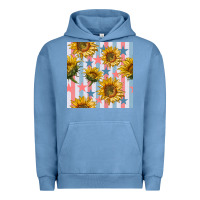 Pigment Pebble Blue patriotic sunflowers stripes and stars seamless patrern Urban Hoodie - BundleAndBundleShop