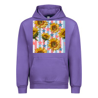 Tulip patriotic sunflowers stripes and stars seamless patrern Urban Hoodie - BundleAndBundleShop