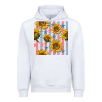 White patriotic sunflowers stripes and stars seamless patrern Urban Hoodie - BundleAndBundleShop