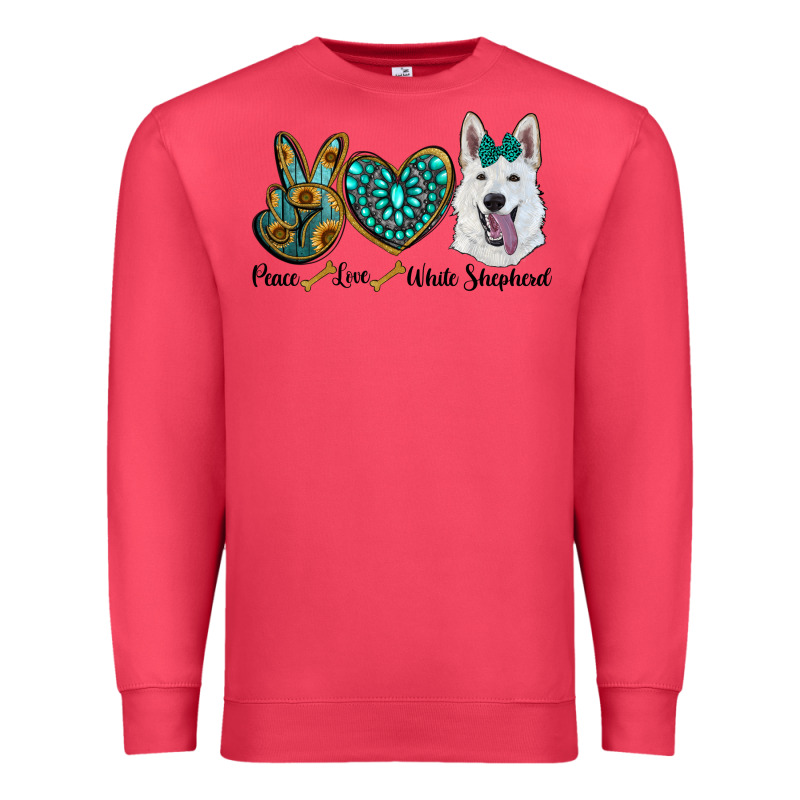 Peace Love White Sepherd Premium Sweatshirt by RanaPortraitStore | Teevron