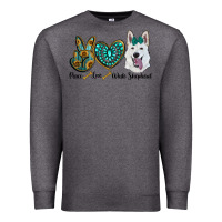 Charcoal Heather peace love white sepherd Premium Sweatshirt - RanaPortraitStore