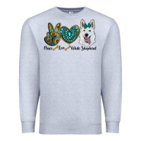 Heather Grey peace love white sepherd Premium Sweatshirt - RanaPortraitStore