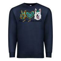 Navy peace love white sepherd Premium Sweatshirt - RanaPortraitStore
