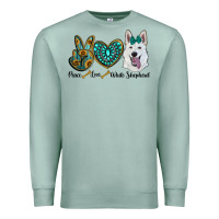 Seafoam peace love white sepherd Premium Sweatshirt - RanaPortraitStore