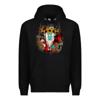 Black bullskull christmas Premium Hoodie - JahusDesignShop
