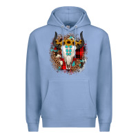 Colony Blue bullskull christmas Premium Hoodie - JahusDesignShop