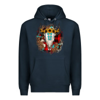 Navy bullskull christmas Premium Hoodie - JahusDesignShop