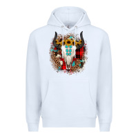 White bullskull christmas Premium Hoodie - JahusDesignShop