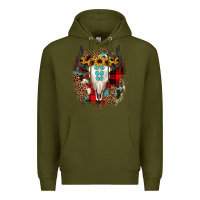 Army Green bullskull christmas Premium Hoodie - JahusDesignShop