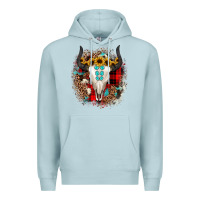Blue Mist bullskull christmas Premium Hoodie - JahusDesignShop