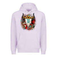 Lilac bullskull christmas Premium Hoodie - JahusDesignShop