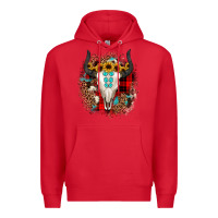 Red bullskull christmas Premium Hoodie - JahusDesignShop