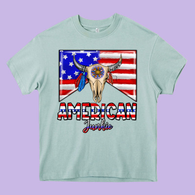 American Junkie Heavy Core Tee Designed By Cowhidedigitalart