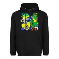Black brazil hearts Heavyweight Hoodie - texasbilliewilder