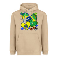 Brazil Hearts Heavyweight Hoodie | Teevron