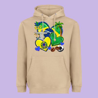 Heavyweight Hoodie brazil hearts