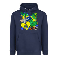 Navy brazil hearts Heavyweight Hoodie - texasbilliewilder