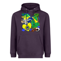 Plum brazil hearts Heavyweight Hoodie - texasbilliewilder