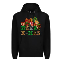 Black merry xmas with christmas Premium Hoodie - AdoDesignShop